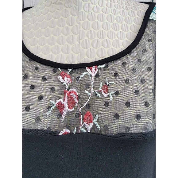 ALK‎ Women's Small Suzanne Betro Embroidered Lace Sleeve Floral Blouse Shirt Top - Picture 2 of 9